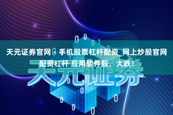 天元证券官网 - 手机股票杠杆配资_网上炒股官网配资杠杆 应用软件股，大跌！