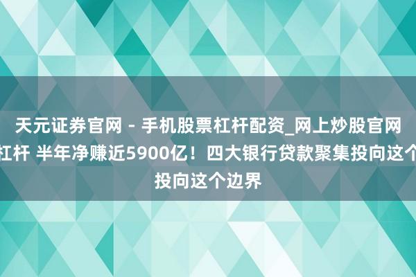 天元证券官网 - 手机股票杠杆配资_网上炒股官网配资杠杆 半年净赚近5900亿！四大银行贷款聚集投向这个边界