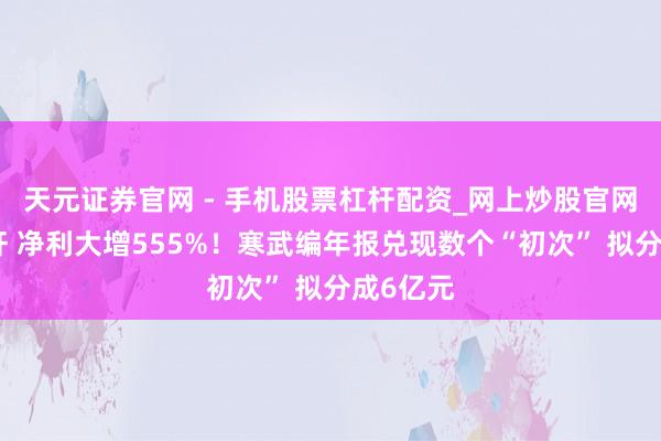 天元证券官网 - 手机股票杠杆配资_网上炒股官网配资杠杆 净利大增555%！寒武编年报兑现数个“初次” 拟分成6亿元