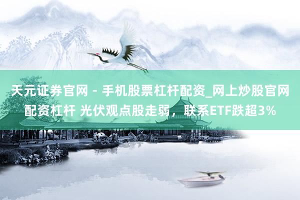天元证券官网 - 手机股票杠杆配资_网上炒股官网配资杠杆 光伏观点股走弱，联系ETF跌超3%