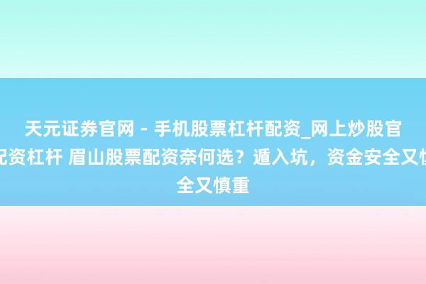 天元证券官网 - 手机股票杠杆配资_网上炒股官网配资杠杆 眉山股票配资奈何选？遁入坑，资金安全又慎重