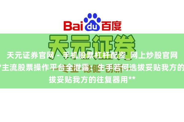 天元证券官网 - 手机股票杠杆配资_网上炒股官网配资杠杆 **主流股票操作平台全泄露：生手若何选拔妥贴我方的往复器用**